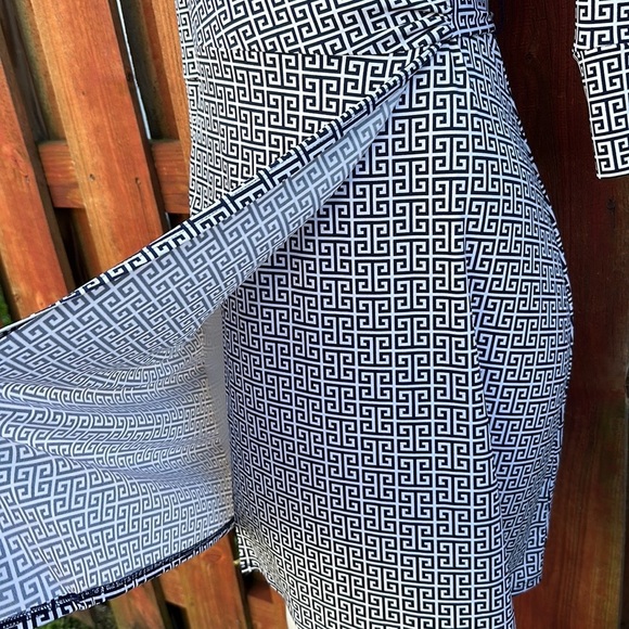 Laundry By Shelly Signal Women's Black/White Patterned Dress Wrap Size XS - Picture 8 of 12